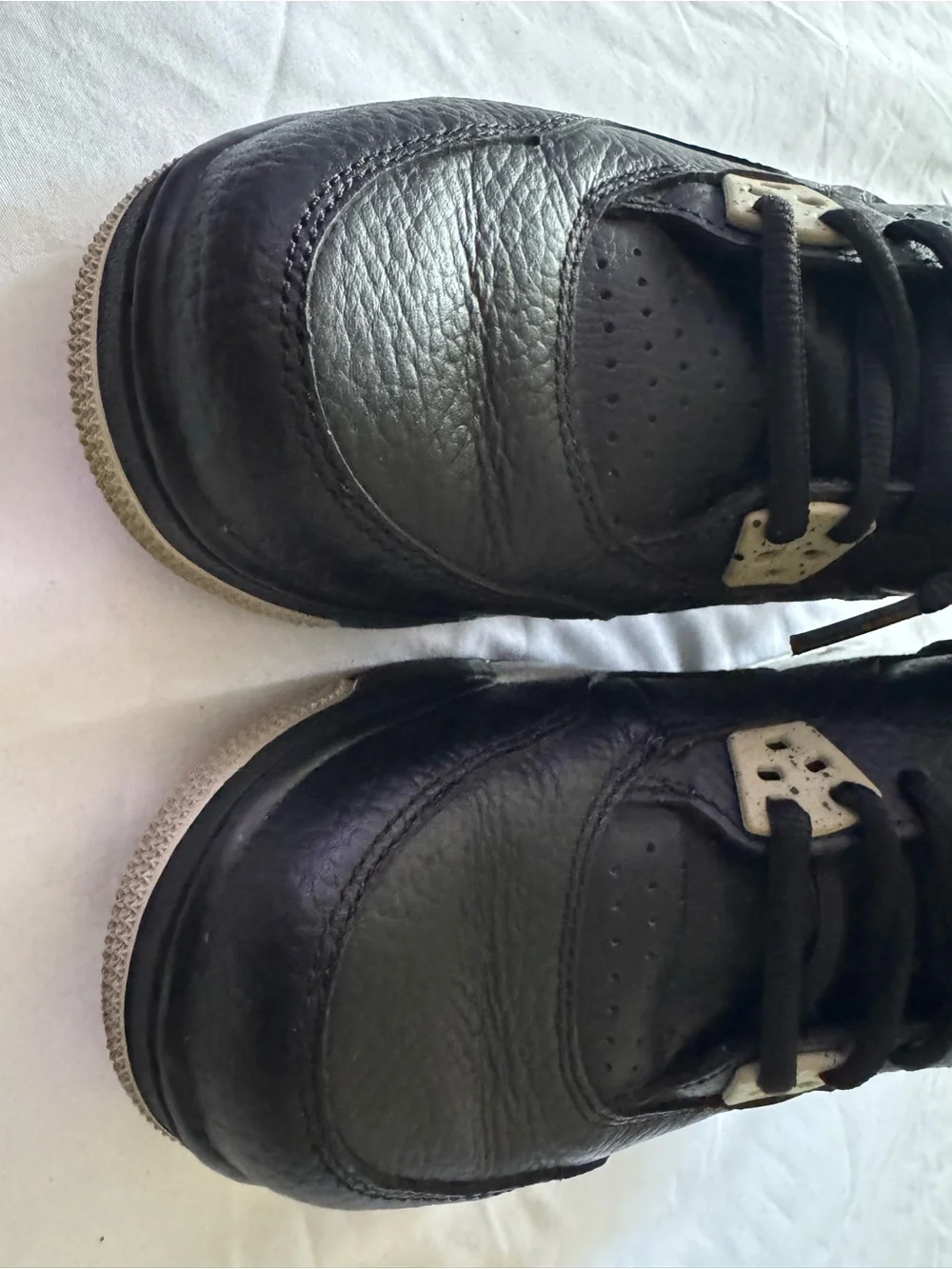 Jordan Men's Youth Black Leather High-Top Sneakers with White Jumpman